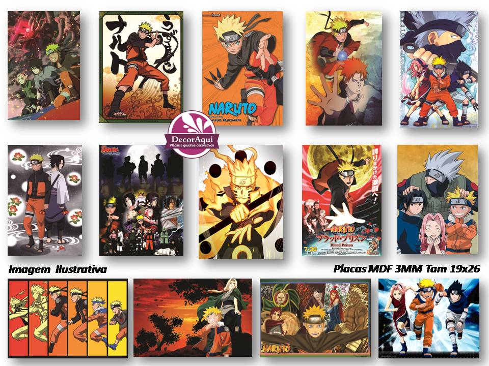 Placa Decorativa Desenhos Animados Naruto pdad-35